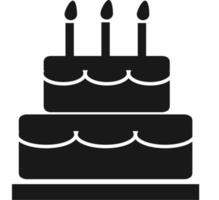 ícone de bolo em fundo branco. estilo plano. símbolo do bolo. sinal de bolo. vetor