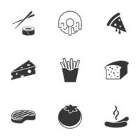 ícones para tema, comida. fundo branco vetor