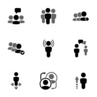 conjunto de ícones simples em uma pessoa tema, social