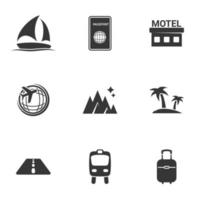 ícones para viagens temáticas e turismo. fundo branco vetor