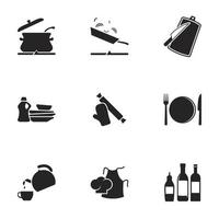 ícones para cozinha temática. fundo branco vetor
