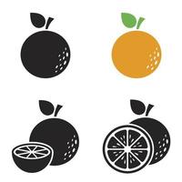 conjunto de ícones do vetor preto, isolados contra um fundo branco. ilustração plana em um tema laranja