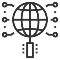 vetor de logotipo de ícone de linha de pesquisa