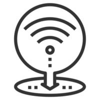 vetor de logotipo de ícone de linha de ponto de acesso wifi