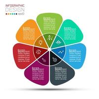 Rótulos de círculo de negócios dão forma à barra de grupos infográfico. vetor