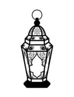 lanterna decorativa mandala vintage, lâmpada islâmica ramadan eid vetor