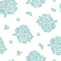ilustração em vetor estilo plano simples flor azul de cor pastel sem costura, símbolo da primavera, casa aconchegante, decoração de celebração de férias de páscoa de primavera, ornamento para têxteis, tecidos