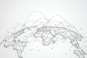 conexão de rede global. ponto de mapa mundial e conceito de composição de linha de negócios globais. ilustração vetorial