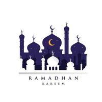 fundo de modelo de design ramadan kareem com mesquita vetor