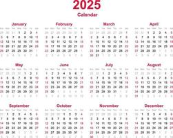 modelo de calendário 2025 vetor