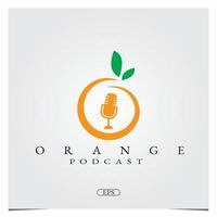 design de logotipo de podcast laranja logotipo modelo elegante premium vetor eps 10