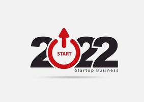 logotipo 2022 projeto de conceito de ideias criativas de negócios de inicialização de ano novo, modelo de layout moderno de ilustração vetorial vetor