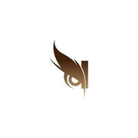 letra i ícone do logotipo combinado com vetor de design de ícone de olhos de coruja