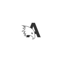 letra um ícone de logotipo com modelo de símbolo de design de cabeça de falcão vetor
