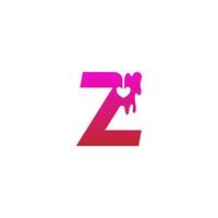 ícone do logotipo da letra z com modelo de design de símbolo de amor derretido vetor