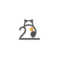 logotipo de ícone de gato com vetor de design de modelo número 2
