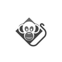 design plano de vetor de ilustração de ícone de logotipo de macaco