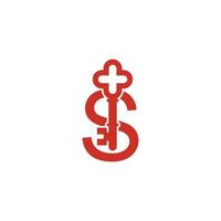 ícone do logotipo da letra s com modelo de símbolo de design de ícone de chave vetor