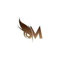 ícone do logotipo da letra m combinado com vetor de design de ícone de olhos de coruja