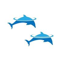 modelo de vetor de conceito de design de ícone de logotipo de golfinho