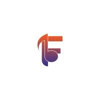 ícone de logotipo letra f com modelo de símbolo de design de nota musical vetor
