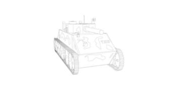 arte de linha de tanques militares vetor