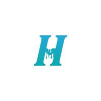 modelo de design de logotipo de ícone de letra h de derretimento vetor