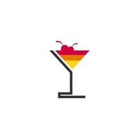 modelo de vetor de design de logotipo de ícone de bebida de coquetel