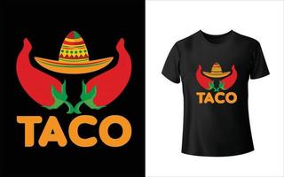 design de camiseta de taco vetor