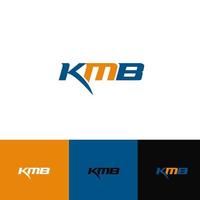vetor de logotipo da empresa de logística com seta e iniciais kmb