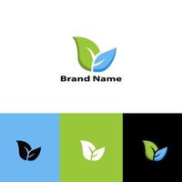 ícone de cor de vetor plana de modelo de logotipo de folha. logotipos de ícone de vetor de elemento de natureza de ecologia de folha verde