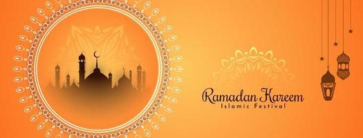 design de banner decorativo elegante do festival islâmico ramadan kareem vetor