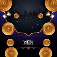 design de plano de fundo de saudação de festival sagrado islâmico de ramadan kareem elegante vetor