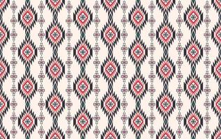 fundo sem emenda de forma geométrica asteca nativa rosa vermelha colorida. padrão étnico, tribal, ikat, batik. uso para tecido, têxtil, elementos de decoração de interiores, estofados, embrulhos. vetor