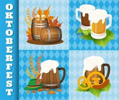 Oktoberfest Beer Festival ícones e símbolos vetor