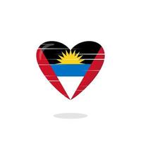 ilustração de amor em forma de bandeira de antígua e barbuda vetor