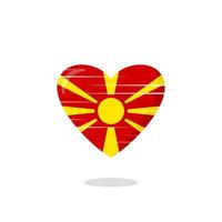 ilustração de amor em forma de bandeira da macedônia vetor