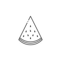 ícone de contorno da ilustração de fatia de melancia vetor