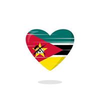ilustração de amor em forma de bandeira de moçambique vetor