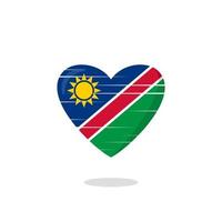 ilustração de amor em forma de bandeira da namíbia vetor