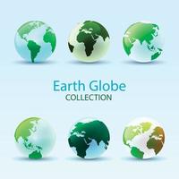design de coleção de logotipo de globos de terra de universo plano vetor