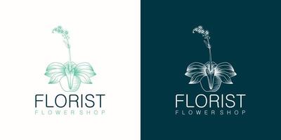 coleção de logotipo floral linda flor em estilo minimalista vetor