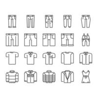 Conjunto de ícones de roupas vetor