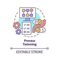 ícone do conceito de geminação de processo. otimizando resultados idéia abstrata ilustração de linha fina. nível de geminação. desenho de contorno isolado. traço editável. roboto-medium, inúmeras fontes pró-negrito usadas vetor