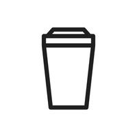 ícone de café de copo de plástico para site, símbolo de apresentação vetor