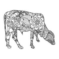 mandala vaca para colorir vetor