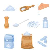 conjunto de ícones de sal marinho vetor