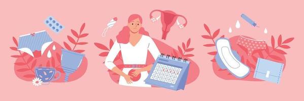 conceito de design plano de menstruação vetor