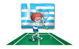A bandeira da Grécia e o tenista vetor
