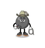 personagem mascote da bomba como um cowboy vetor